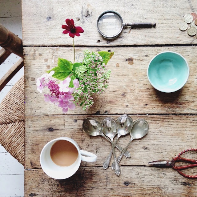 Flat lay photography inspiration with flowers | 5FTINF Philippa Stanton