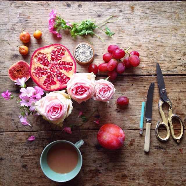 Flower flat lay photography ideas | 5FTINF Philippa Stanton