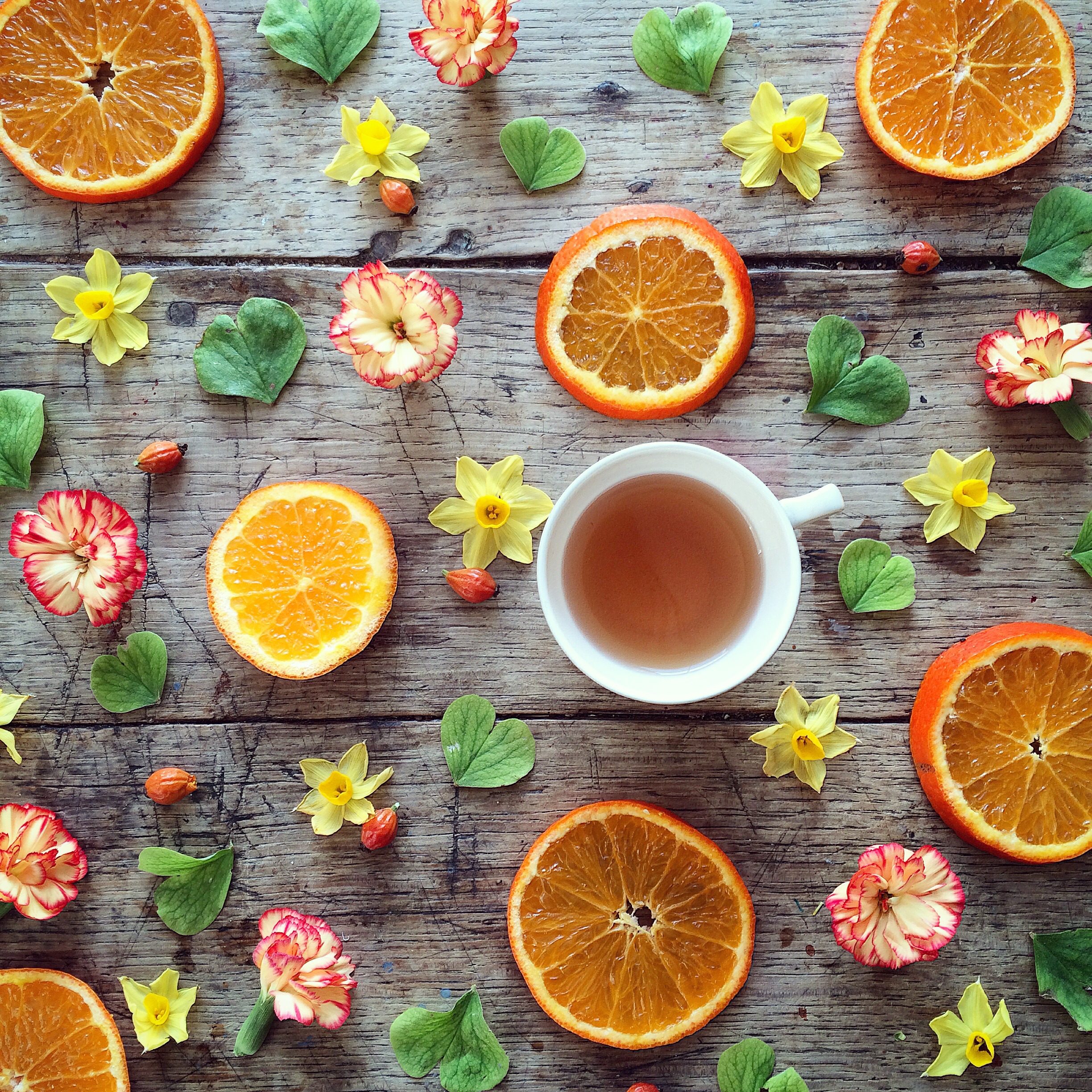 Orange flat lay photography inspiration | Philippa Stanton