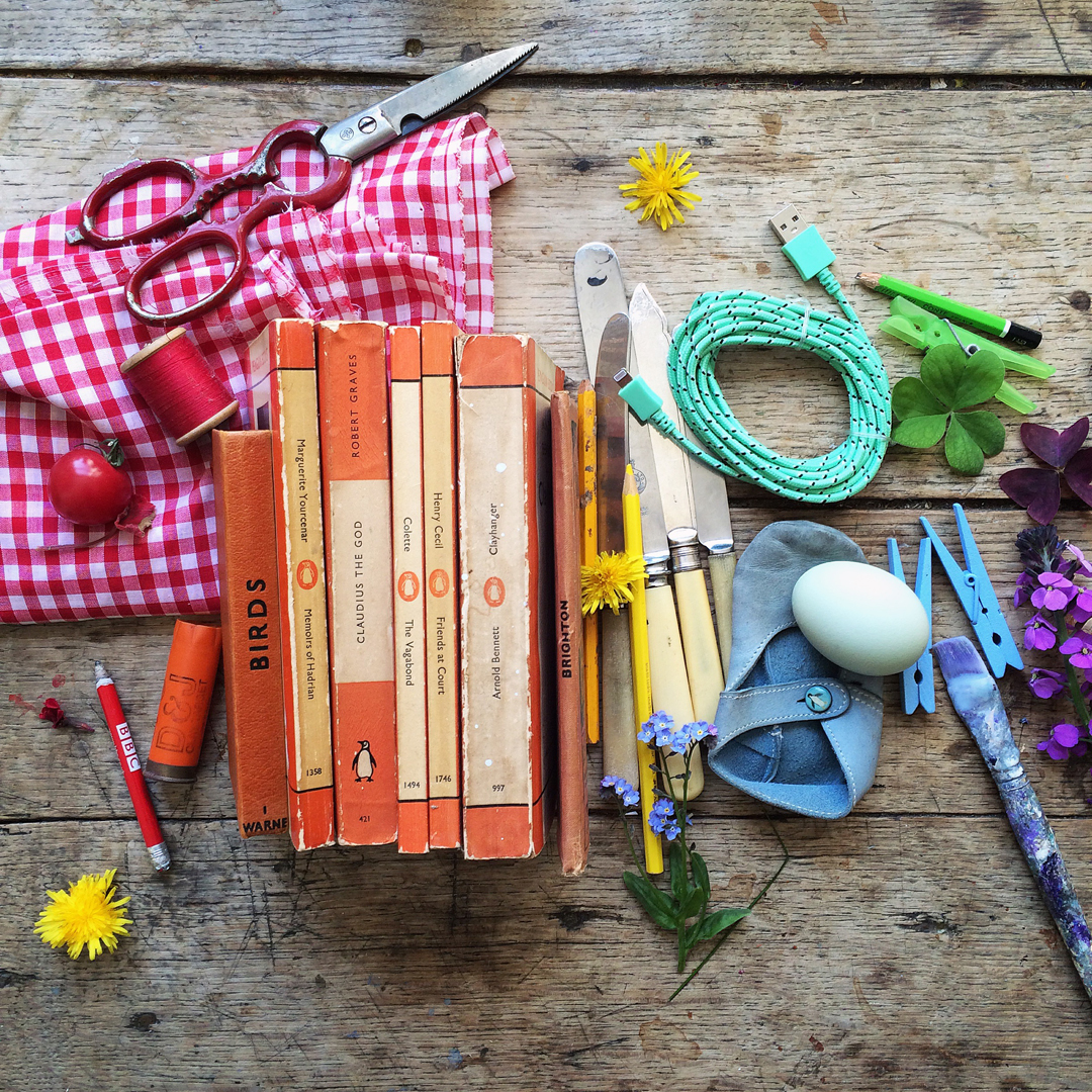 Colourful flat lay photography inspiration