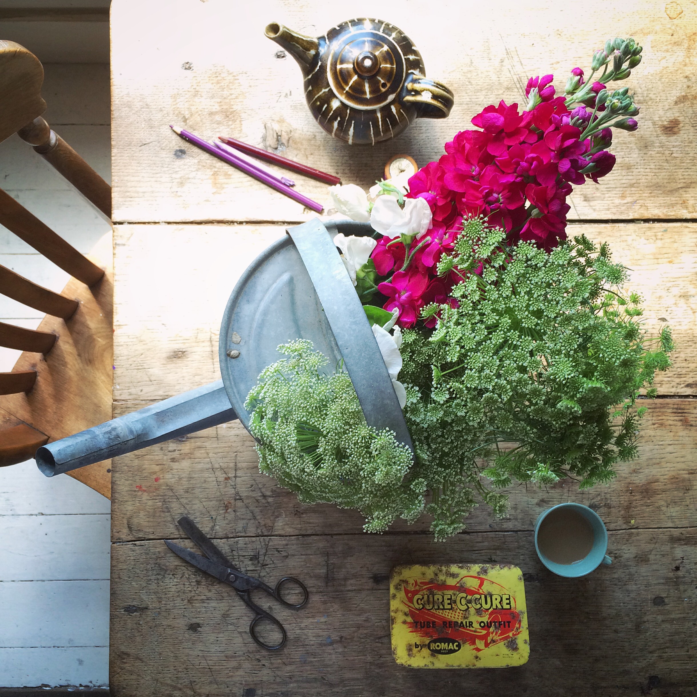 Watering can flat lay inspiration