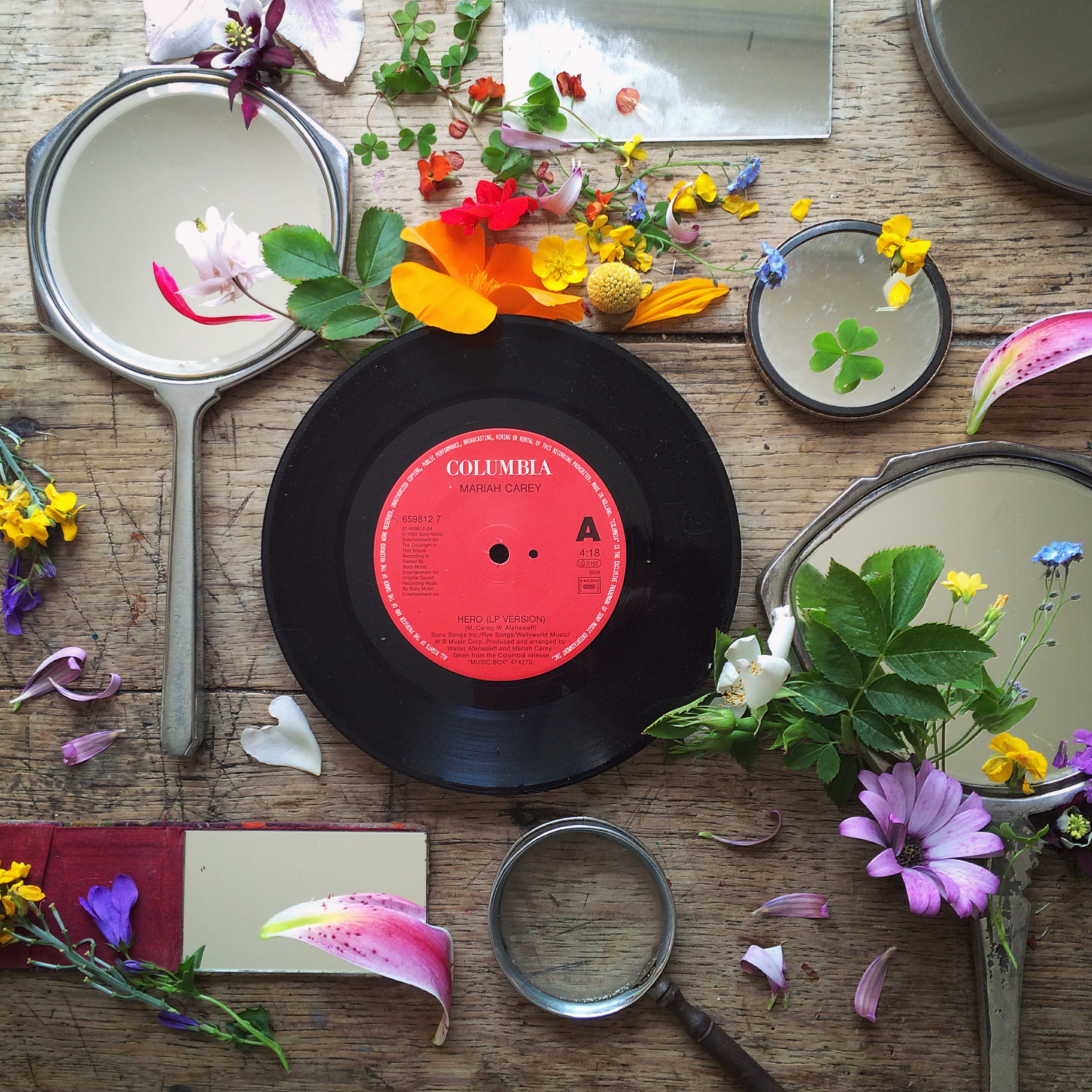 Vinyl flat lay photography