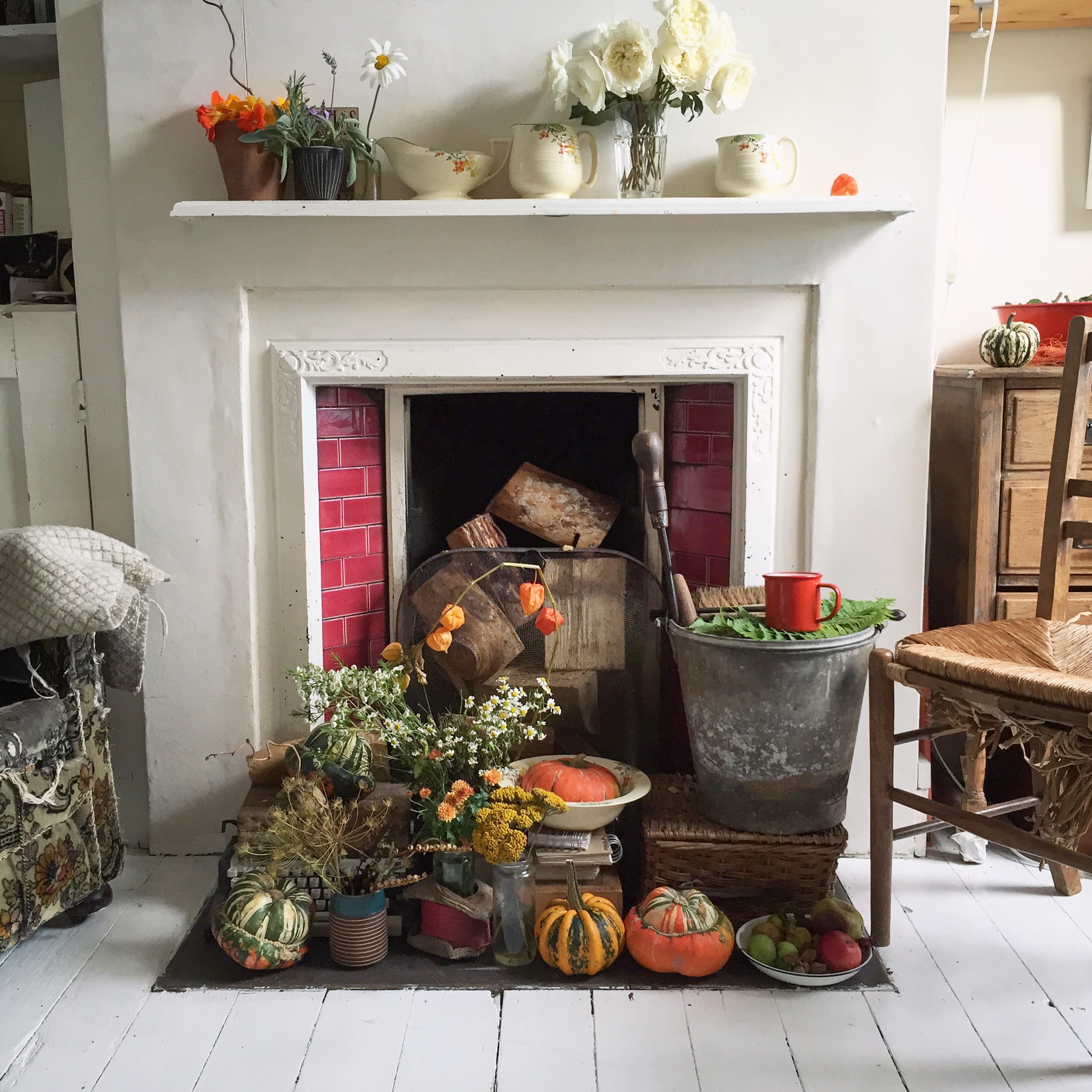 Autumn fireplace