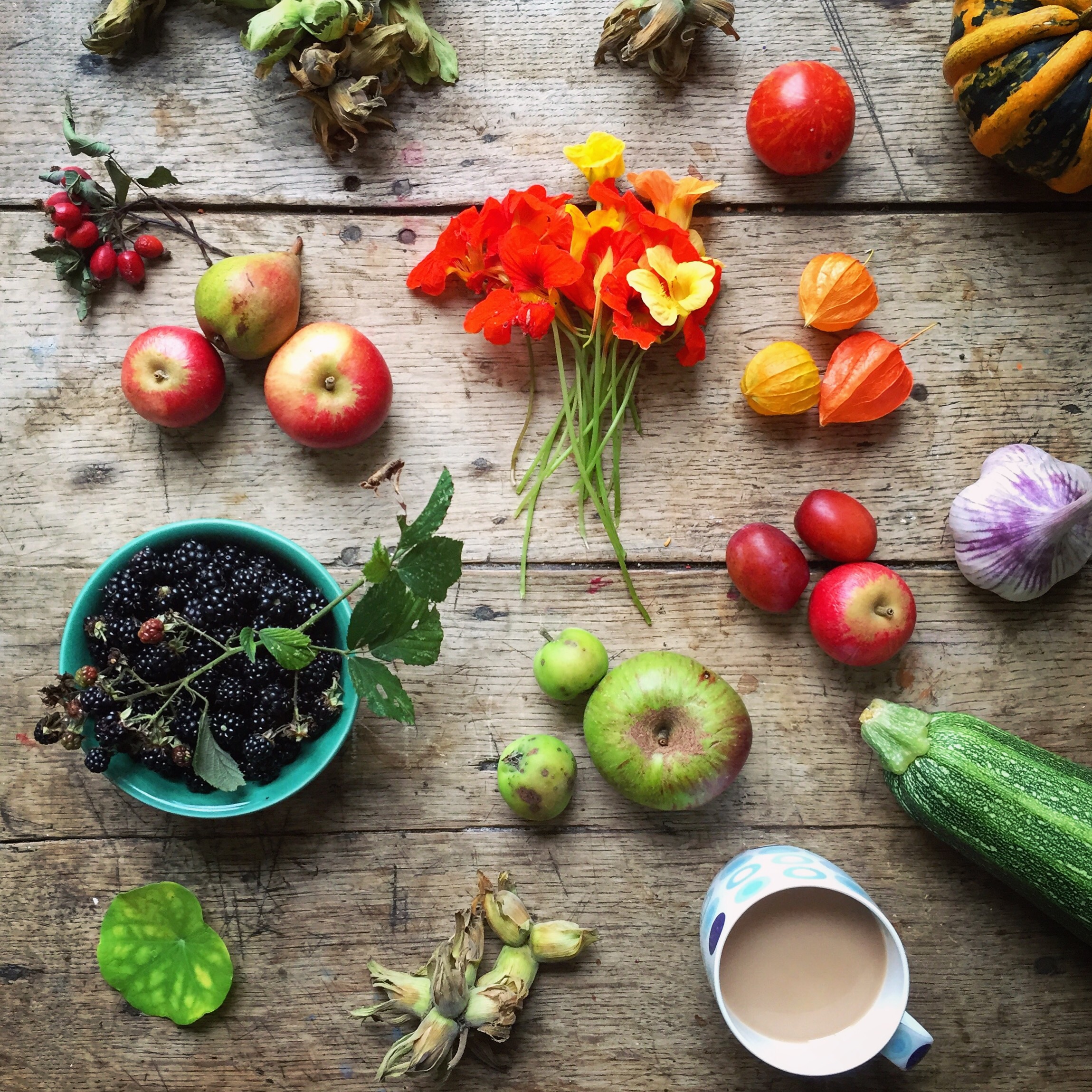 Colourful fruit and veg