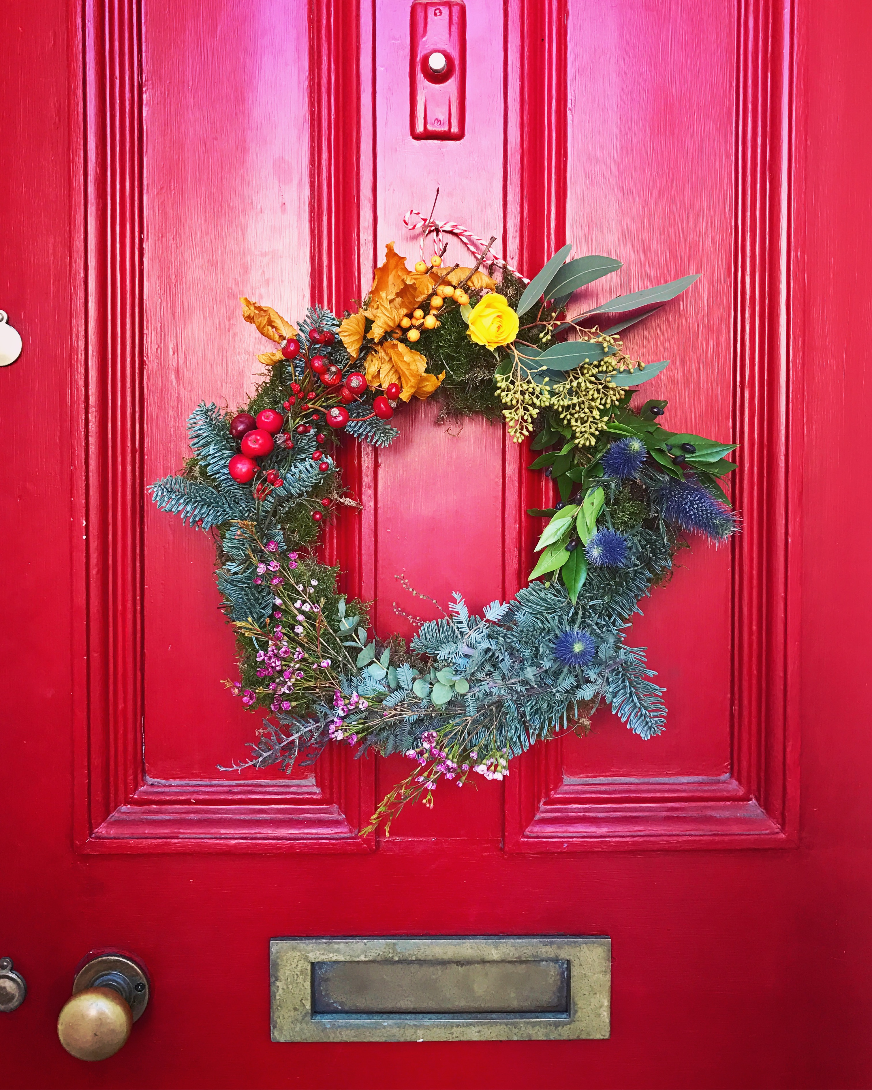red festive door